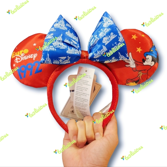 DISNEY PARIS 30TH ANNIVERSARY EURO DISNEY 1992 RETRO EARS HEADBAND